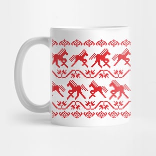 Ukrainian ornament - horses (red print) Mug